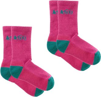 Rei Co-Op Trailsmith Merino Wool Crew Socks - 2 Pairs Pink XS
