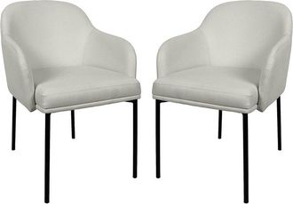 Manhattan Comfort Set Of 2 Loft Metal Vegan Leather Armchairs