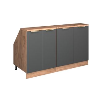 Vicco Conjunto De Armarios Para Techo Inclinado Rion, Antracita-oro, 140 Cm Lote De 2 Carcasas De Armario 60 Cm De Profundidad, Vicco