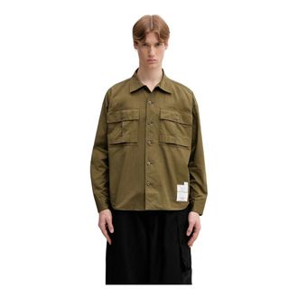 Neighborhood Oversized Katoenen Shirt - Heren - Overhemden - Groen - Maat: XL Katoen