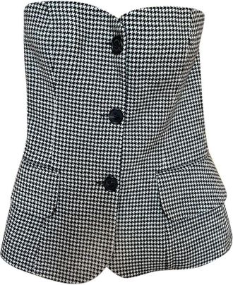 Ralph Lauren Purple Label Houndstooth Bustier Top Size XS