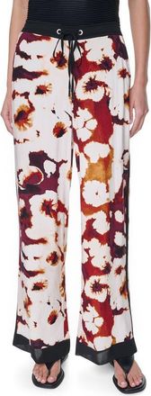 DKNY New York Print Wide Leg Pants in Floral Inkblot at Nordstrom, Size X-Small