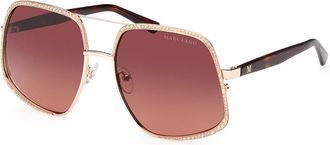 Guess GM0826 32T Womens Sunglasses Gold Size 60