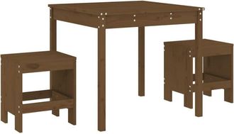 vidaXL Vidaxl - Mesa Y Sillas De Jard&iacute;n 3 Pzas Madera Maciza Pino Marr&oacute;n Miel