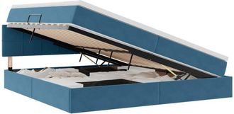 vidaXL Storage Bed with Mattress Dark Blue 200 x 200 cm Velvet vidaXL