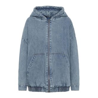 MY ESSENTIAL WARDROBE Denim Jackets, female, Blue, Size: XL/2XL Blue Denim Oversized Hooded Jacket