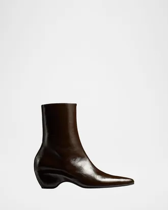 Khaite Sybil Leather Ankle Boots