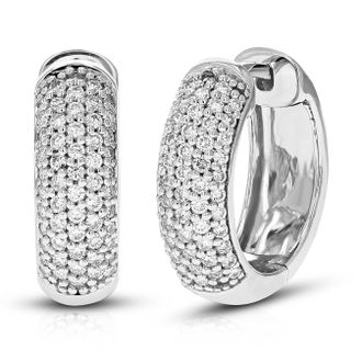 Vir Jewels 1/2 cttw Lab Grown Diamond Hoops Earrings in Sterling Silver With Hidden Post For Women