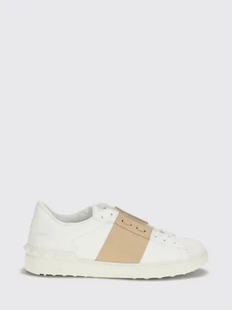 Valentino Garavani Open Calf Leather Sneakers with Contrasting Band