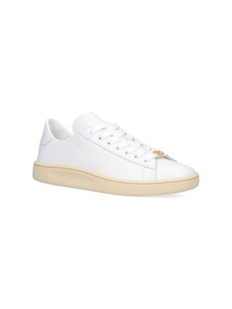 Valentino Garavani Logo-Charm Low-Top Leather Sneaker - White