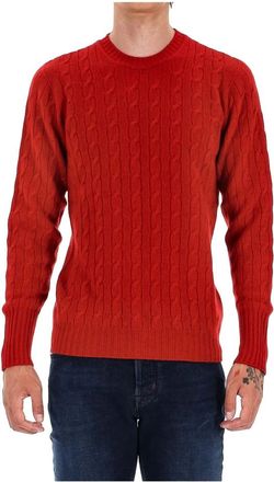 Drumohr Truien & Vesten, Heren, Rood, 2Xl, Kasjmier, Kasjmier Trui met Vlechtpatroon