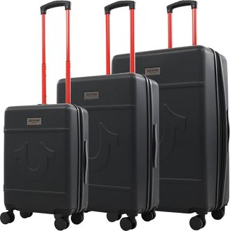 True Religion Molded U 3-Piece Hardside Spinner Luggage Set 22, 26.5 & 30.5 Expandable Suitcases in Black at Nordstrom