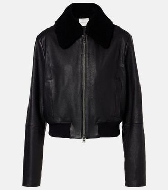 Vince Shearling-trimmed leather jacket