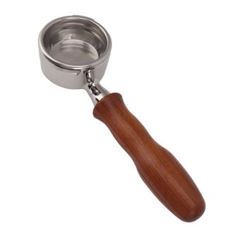 OEM Portafiltro De 58 Mm Color Nude Para Cafetera Gaggia, Mango De Madera De Doble Hombro, Color Rojo &Aacute;cido