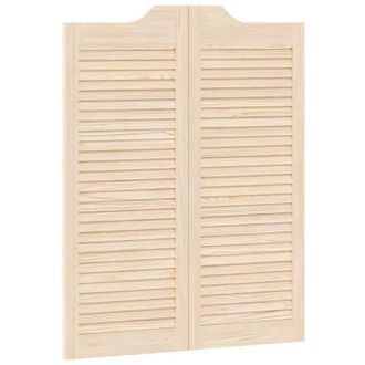 vidaXL Puertas Batientes Dise&ntilde;o De Lamas 1 Par 100x80cm Madera Pino Vidaxl