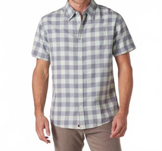 The Normal Brand Jasper Short Sleeve Button Down Shirt In Saguaro Check