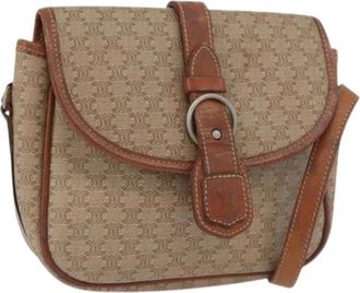 Celine Pre-owned Cross Body Bags, female, Beige, Size: ONE SIZE Pre-owned Canvas Shoulder Bag