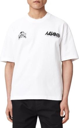 AllSaints Chromium Graphic T-Shirt in Ashen White at Nordstrom, Size Xx-Large