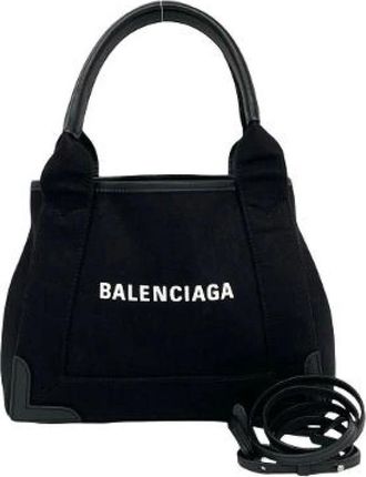 Balenciaga Pre-owned Handbags, female, Black, Size: ONE SIZE Pre-owned Navy Cabas 2way Handbag