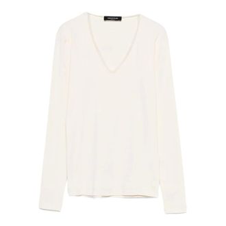Fabiana Filippi V-neck Knitwear, female, Beige, Size: XS V-neck Jersey