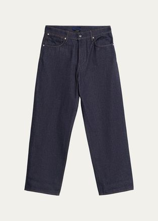 Stone Island Mens Raw Indigo Denim Relaxed Straight-Fit Jeans