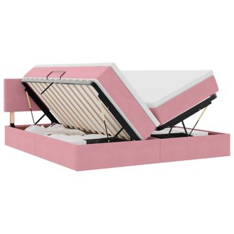 vidaXL Cama De Almacenamiento Led Con Colch&oacute;n Rosa 180 X 200 Cm Vidaxl