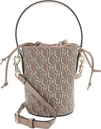 Gucci Gg Shadow Drawstring Mini Bucket Crossbody (Authentic Pre-Loved)