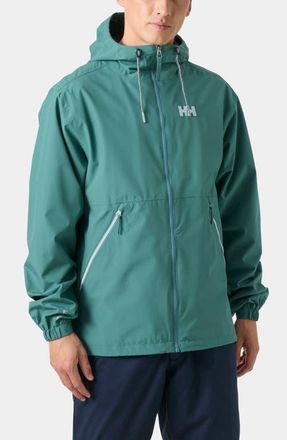 Helly Hansen Sandoy Waterproof Rain Jacket in Opal Green at Nordstrom, Size Xx-Large
