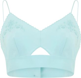 Alberta Ferretti Korte top met centrale opening - Dames - Tops zonder mouwen - Blauw - S - Tops