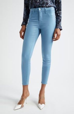 L'agence Margot Coated Crop High Waist Skinny Jeans in Blue Mist Coated at Nordstrom Rack, Size 25