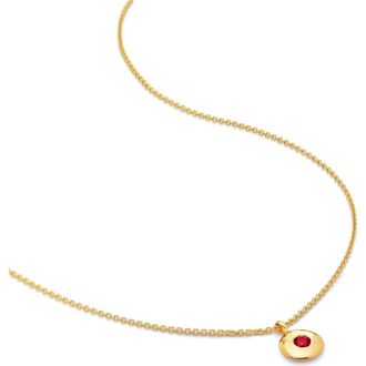 Monica Vinader January Birthstone Garnet Pendant Necklace in Yellow Gold at Nordstrom
