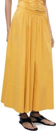 Mango Sunny Cotton Blend Skirt in Mustard at Nordstrom Rack, Size 10