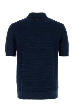 Etro Textured Cotton Polo - Navy