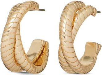 Roxanne Assoulin Orecchini a cerchio The Double Cobra - Oro