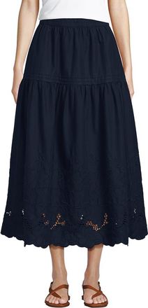 Lands End Voile Eyelet Maxi Skirt in Radiant Navy at Nordstrom, Size X-Small P