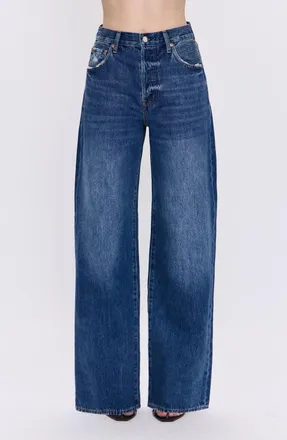 Pistola Denim Tate High Rise Bowed Wide Leg Jean In Fulton