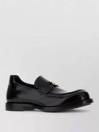 Balenciaga leather loafers gold tone hardware round toe