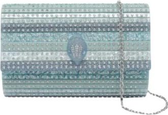 Kurt Geiger Tassen, Dames, Blauw, ONE Size, Polyester, Party Eagle Clutch