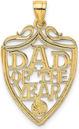 Diamond2Deal 10k Yellow Gold DAD OF THE YEAR Plaque Pendant