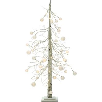 Beliani &Aacute;rbol De Navidad Artificial Con Led 122 Cm Exterior E Interior Moderno Blanco Holar