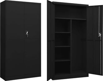 vidaXL Vidaxl - Armario De Taquilla De Acero Negro 90x40x180 Cm