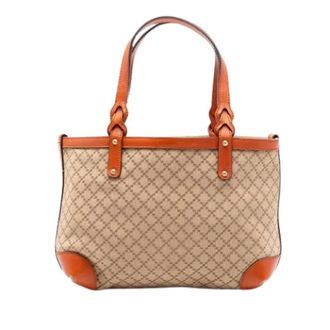 Gucci Pre-owned Handbags, female, Beige, Size: ONE SIZE Pre-owned Canvas Tote Bag