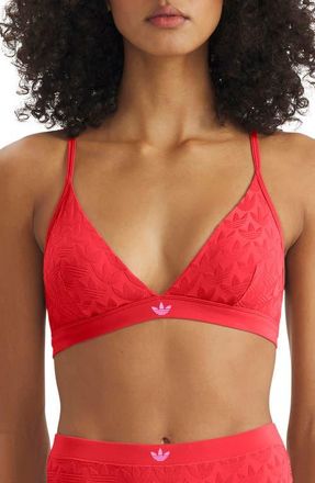 adidas Originals Microterrot Monogram Triangle Bralette in Better Scarlett at Nordstrom, Size Xx-Large