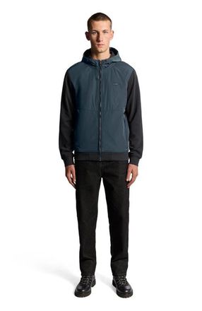 Lyle & Scott Half Raglan Hybrid Hoodie in Dark Navy at Nordstrom, Size Xx-Large