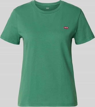Levi's T-Shirt mit Rundhalsausschnitt und Label-Stitching in Dunkelgruen, Gr&ouml;&szlig;e XS