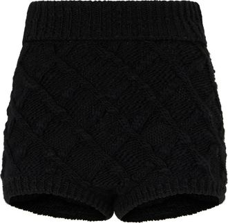 Philosophy di Lorenzo Serafini Korte Broeken, Dames, Zwart, M, Wol, High Waist Knit Shorts