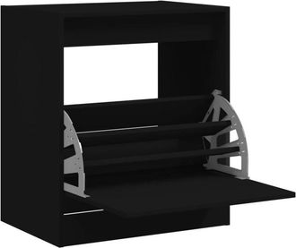 vidaXL Zapatero de madera de ingeniería negro 60x42x69 cm Vidaxl