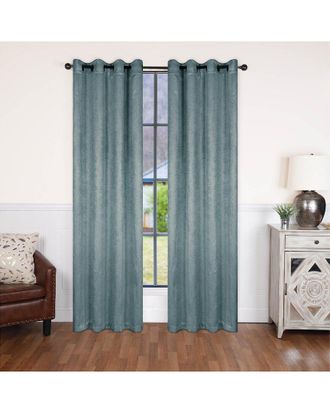 Superior 52X120 Modern Geometric Waves Blackout 2Pc Curtain Panel Set