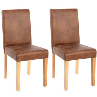 Hhg Nunca Usado] Lote De 2 Sillas De Comedor Silla De Cocina Littau, Textil, Imitaci&oacute;n De Ante, Patas Claras