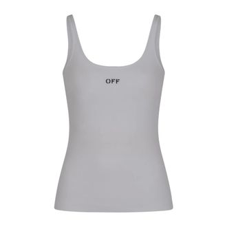 Off-white Off Stamp Rib Tank Top - female - Off White - Sleeveless Tops - White - XS - Tops